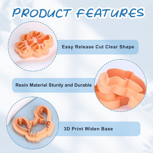 Puocaon Ocean Life Clay Cutters - 9 Shapes Polymer Clay Cutters for Earrings, Coral Shapes Clay Cutters for Polymer Clay Jewelry Making, 3D Print ...