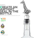 Homestia Wine Stoppers for Wine Bottles, Giraffe Wine Beverage Bottle Stopper, Stainless Steel Reusable Wine Corks with Silicone Seal, Bottle Cove...