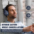 RUNOLIM Hybrid Active Noise Cancelling Headphones, 65H Playtime, Built-in Microphone, Bluetooth Wireless Over Ear Foldable Headphones with HiFi Au...
