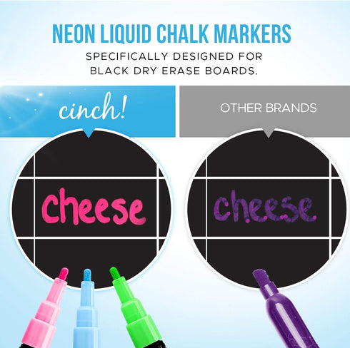Cinch Magnetic Dry Erase Chores Chart for Kids (17x20 inches, Black) - 6 Whiteboard Markers with Magnets...