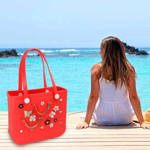 ROPCIA Charms for Bogg Bag,Pearls and Butterfly Flowers for Bogg Bag Accessories Charms Compatible with Simply Southern Beach Bag Tote, Insert for...