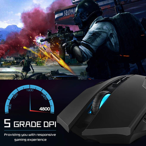 TECKNET Wireless Mouse, USB Cordless Computer Mouse with 8 Buttons, Ergonomic Design, High-Precision 5 Adjustable DPI for PC/Mac/Laptop...