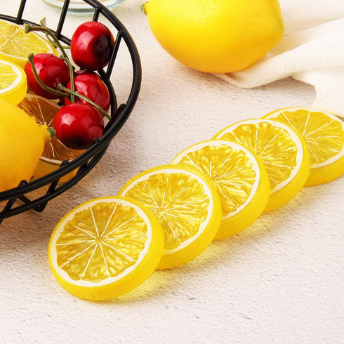 20pcs Mini Simulation Fruit Lemon Slices?Fake Artificial Plastic Fruit Model Decorative Wedding Ornament Festival Decoration?Photography Props?Bas...