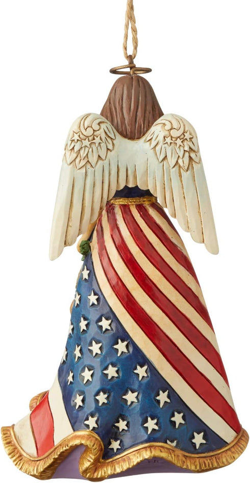 Enesco Jim Shore Heartwood Creek Patriotic Angel Hanging Ornament, 4.75 Inch, Multicolor (6004317)...