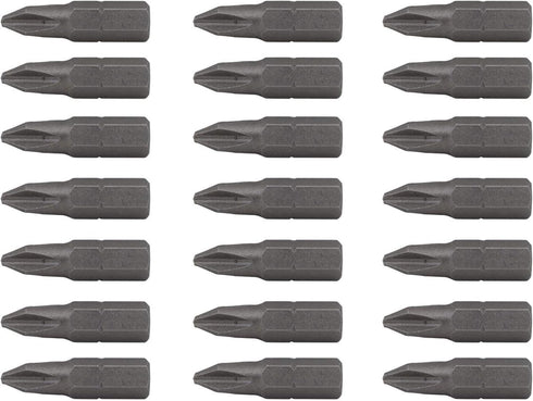 Edward Tools PH2 Screwdriver Bits Pack of 20-1” Phillips Screw Tips - Stock Resistant Heavy Duty Steel - Easy Access Storage Bits Box...
