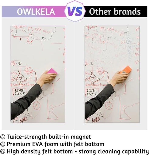72 Pack Whiteboard Eraser for Kids and Adults, Washable and Reusable Magnetic Whiteboard Eraser for Cleaning Dry Erase Markers on Magnetic Soft Wh...