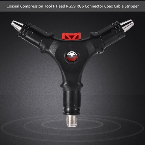 3 in 1 F Plug Coaxial Compression Tool F Head RG59 RG6 Connector Coax Cable Stripper Coaxial Installation Fitting Tool for Digital TV...