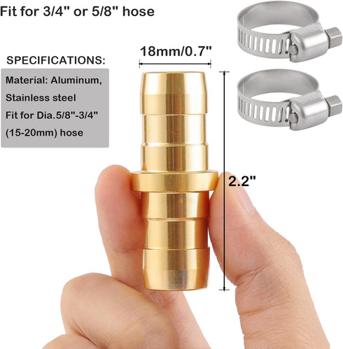 2 Pack Garden Hose Connector Repair Mender Kit with Stainless Clamp,Fits 3/4"-5/8" Water Hose Repair Fitting...