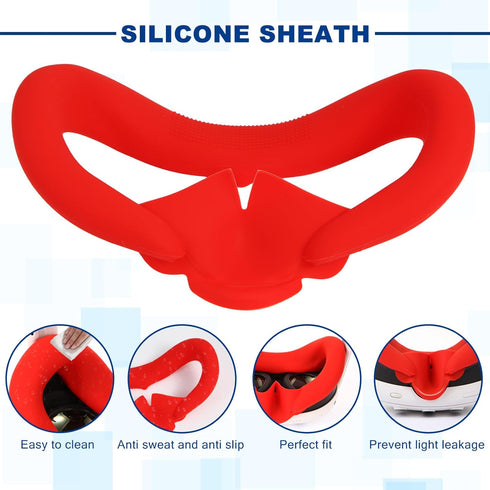 2Pcs VR Face Pad for Oculus/Meta Quest 3,Washable Anti Leakage Light and Anti Sweat Face Cushion Replacement(Red+Blue)......
