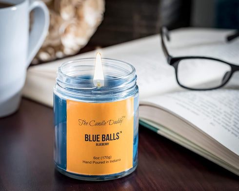 Blue Balls - Blueberry Scented Candle - Funny- 6 Ounce Jar Candle...