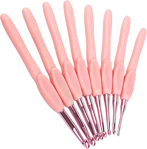 Coopay Ergonomic Crochet Hooks Set Knitting & Crochet Supplies, 8pcs Soft Grips Crochet Needles for Crocheting, Size from 2.5mm to 6.0mm, Ergonomi...