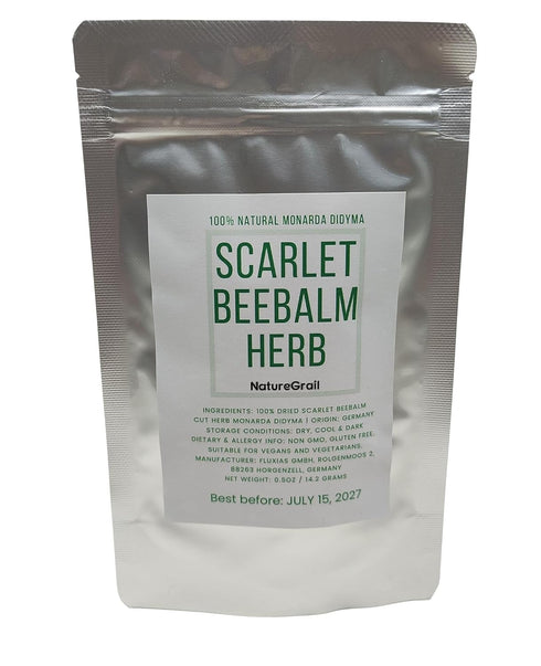 Scarlet Beebalm Herbal Tea, Mountain Balm Herb with Flowers - Made from 100% Monarda Didyma, Cut & Dried - Net weight: 0.5oz/14.2g...