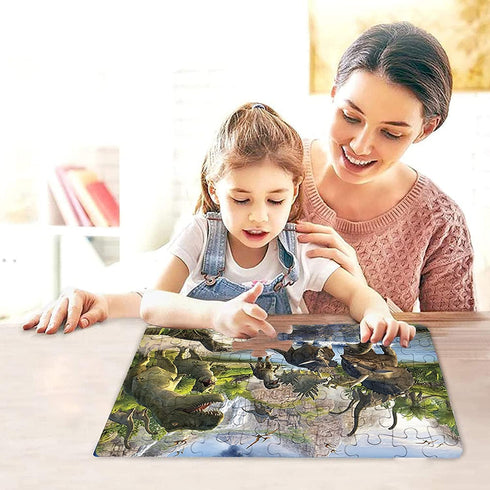 Puzzles for Kids Ages 4-6,Dinosaur 60 Piece Puzzles Family Puzzle Toys Summer Games Hard Puzzles Set for Teen Challenging Puzzles 13.8 "X 9.9"...