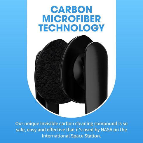 CarbonKlean Peeps Glasses Cleaner - for Eyeglasses, Reading Glasses, and More - Lens Cleaner with Carbon Microfiber Tech - Blue Soft Touch - 1 Cou...