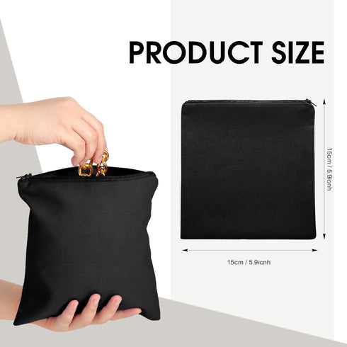 Sanwuta 8 Pcs Zippered Silver Storage Bags Anti Tarnish Bags Silver Pouches Silver Keeper Jewelry Storage Protector Bags (Black, 5.9 x 5.9 Inch)...