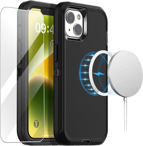 AICase for iPhone 14 Case(6.1") with Glass Screen Protector+Magsafe Conversion Kit,Heavy Duty Drop Protection Full Body Rugged Shockproof Military...