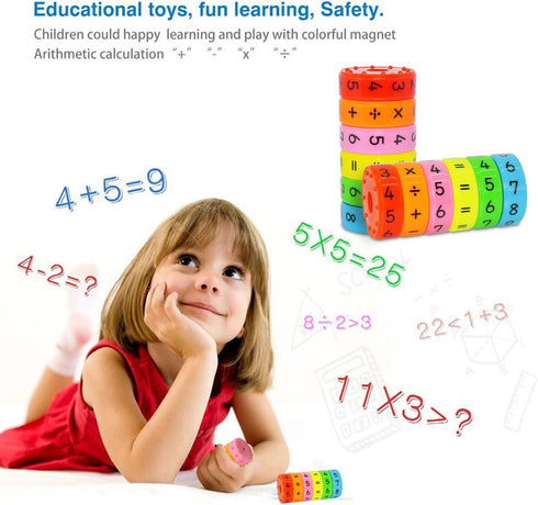Learning Toys Math Toy Montessori Preschool Learning Educational Counting Game Numbers and Symbols Math Skills Colorful Fridge Kindergarden Educat...