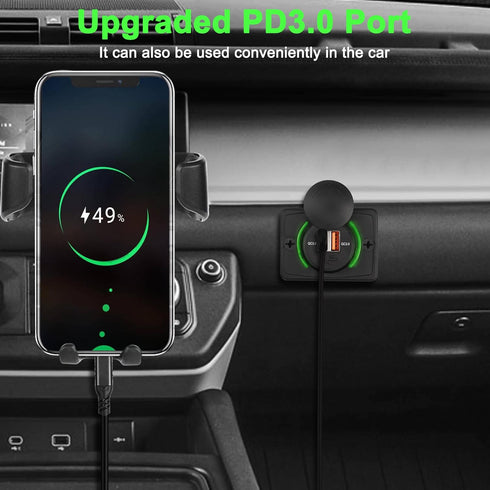 MEIRIYFA RV USB Outlet Wall Mount 12V-24V Quick Charge 3.0 Dual USB A Car Charger Power Socket with Cap for Cars Bus RV Boat Automotive Marine ATV...