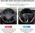 15 Inch Car Steering Wheel Cover, Universal Elastic Stretch Breathable Anti-Slip Leather Without Inner Ring, Auto Accessories Steering Wheel Prote...