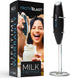 FrothBlast™ Milk Frother Handheld for Coffee {Foam Maker} Electric Whisk Drink Mixer for Lattes, Cappuccino, Frappe, Matcha, Hot Chocolate (Black)