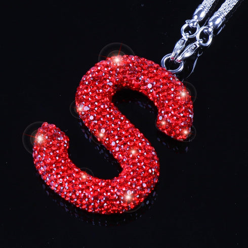 ToBeQueen Bling Car Mirror Hanging Accessories Letter S, Crystal Rhinestone Diamond Rear View Mirror Hanging Accessories, Cute Lucky Girl Car Acce...