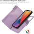 iCoverCase Compatible with iPhone 13 Pro Wallet Phone Case with Card Holder, PU Leather Zipper Pocket Magnetic Detachable Flip Case with Wrist Str...