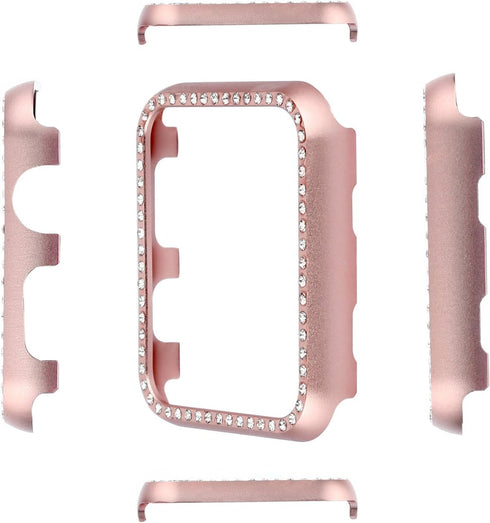 Compatible with Apple Watch Case 38mm 42mm, Metal Bumper Protective Cover Women Bling Diamond Crystal Rhinestone Shiny Compatible iWatch Series 3/...