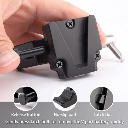 V-Mount Lock Battery Adapter with Clamp for Mounting to Light Stand Tripod....