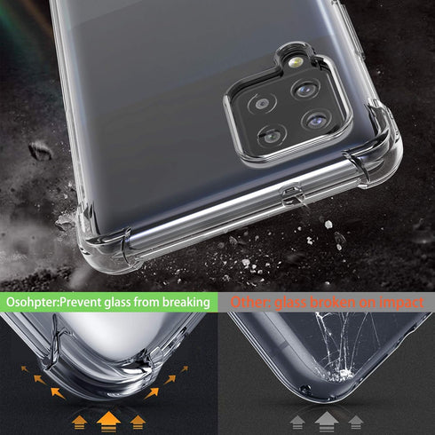 Osophter for Galaxy A42 5G Case Galaxy M42 5G Case Clear Transparent Reinforced Corners TPU Shock-Absorption Flexible Cell Phone Cover for Samsung...