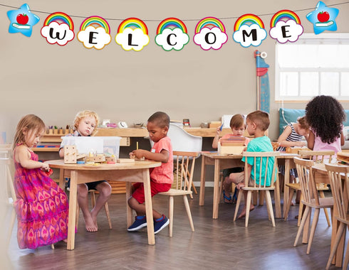 FLYAB Welcome Banner for Classroom Decorations Rainbow Welcome Bulletin Board Classroom Decorations Welcome Back to School Banner for School Class...