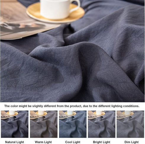 Navy Blue Pom Poms Pillowcases, Dark Blue Standard Queen 20x30 Inches Pillowcases Set of 2, 100% Washed Microfiber, Navy Fringe Pillow Shams, 2 Pa...