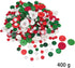 400g Christmas Craft Buttons Handmade Sewing Red Green White Button for Art Crafts Projects, DIY Decoration...