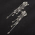 fxmimior Women Bridal Vintage Star Long Tassels Rhinestones Shiny Stud Dangle Earrings Fashion Silver Simple Earrings for Women and Girls (Silver)...
