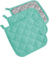 DII Basic Terry Collection Quilted 100% Cotton, Potholder, Aqua, 3 Piece...