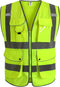 JKSafety 9 Pockets Class 2 High Visibility Zipper Front Safety Vest With Reflective Strips,Meets ANSI/ISEA Standard (Large, 150-Yellow)...
