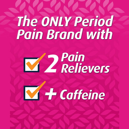 Pamprin Maximum Strength Max Formula, with Acetaminophen, Menstrual Period Symptoms Relief for Cramps, Headache, Pain and Bloating, 24 Caplets...