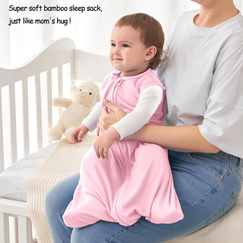 Viforu Rayon from Bamboo Sleep Sack Baby Wearable Blanket 0.5 Tog Sleeping Bag 6-12 Months Lightweight Newborn Sleeper 2-way Zipper Sleepsack Girl...
