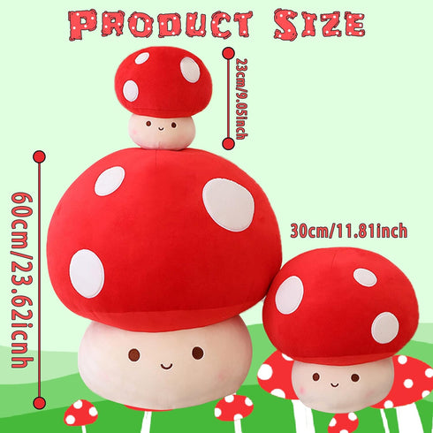 Large Mushroom Plush Toy, Mushroom Stuffed Animal Hugging Throw Pillow Plushies Doll Toy, Gift for Birthday Valentine...