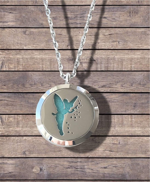 FIKA Tinkerbell Air Freshener Diffuser Necklace Locket Aromatherapy Essential Oil Great for Travel Pads (Necklace)...