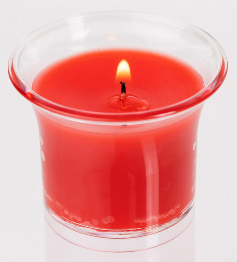 HYOOLA Clear Cup Scented Votive Candles - Strawberry - 12 Hour Burn Time - 4 Pack - European Made...