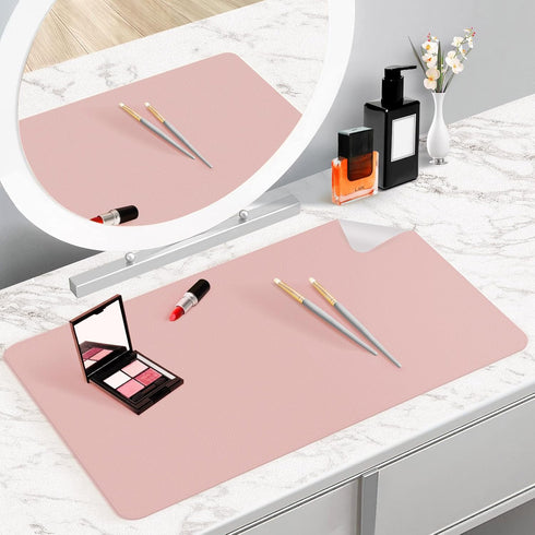 Makeup Mat for Vanity to Protect Vanity Desk Top, Dual-Sided Vanity Mat, Easy to Clean Vanity Desk Mat - Vanity Makeup Pads Waterproof and Oilproo...