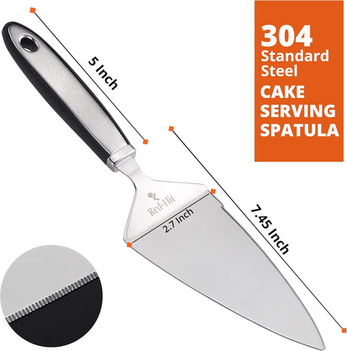 Cake Cutter and Pie Server, Stainless Steel Angled Spatula with Serrated Blade, Professional Wide Cake Cutter Slicer for Baking, Perfect for Cakes...