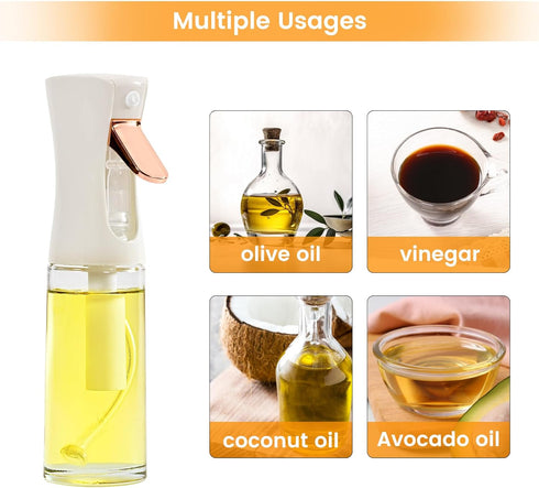 Oil Sprayer for Cooking, 220ml olive oil sprayer, oil spray bottle for Air Fryer, oil mister for Baking, Salad Dressings, Grilling (Glass Bottle, ...