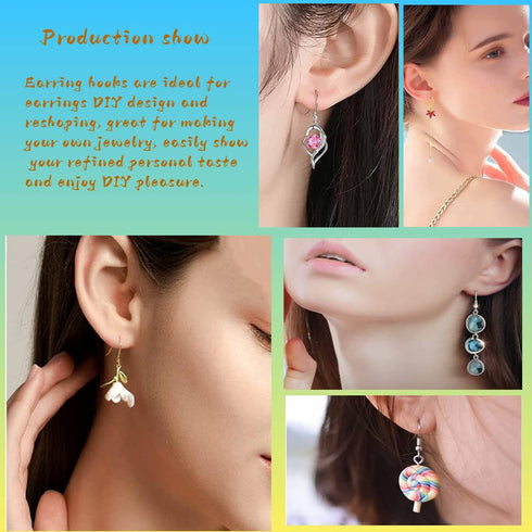 Olylkx 1100pcs Earring Backs, Earring Hooks, Earring Backings, Earring Back Pads Stopper for Making Findings Parts Jewelry DIY Supplies Kits...