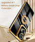 Dretal for Moto G Stylus 5G 2024 Case, 2X Screen Protector, 360° Rotatable Ring Holder Magnetic Kickstand,Plated Gold Edge Slim Soft TPU Protectiv...