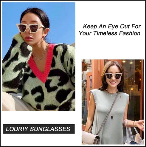 Vintage Square Cat Eye Sunglasses Women Large Trendy Retro Sun Glasses Classic Thick Rectangle Frame...