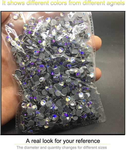 Dowarm 1440 Pieces Hotfix Crystal Rhinestones for Clothes Crafts, Hot Fix Glue on Flatback Crystals, Iron on Crystal Rhinestone (Moonlight/Starry ...