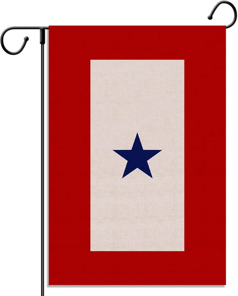 Military Service Garden Flag One Blue Star Army Navy Marine Corps USA Family Memorial Day Veterans Day 4th of July Decoration for Outdoor Lawn Yar...