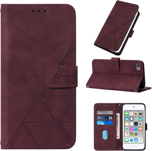 Wallet Case for iPod Touch 5, iPod Touch 7 Case with Magnetic PU Leather Flip Case with Card Holders Kickstand Case Shockproof Protection Case for...