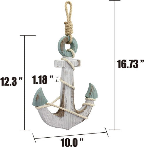 Stonebriar Anchor Wall Decor, Worn White, 1.00" x 9.50"...